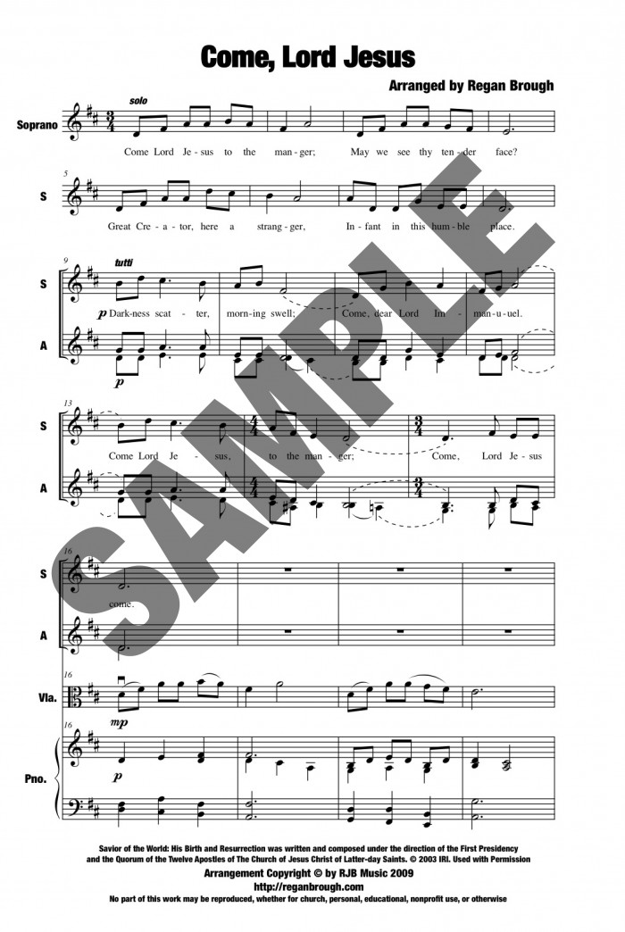 Come, Lord Jesus-Octavo-Fin