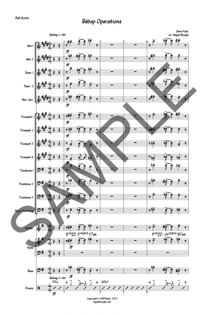 Bebop Operations – Full Score – Watermark